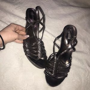 Strappy Silver Heels